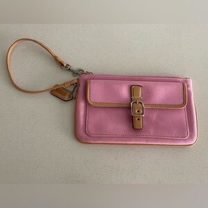 Coach Y2K Soho Barbie Pink Satin Wristlet Clutch Pouch